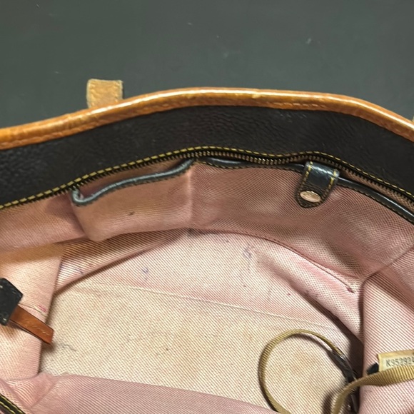 Dooney & Bourke Black and Tan Leather Tote - Picture 5 of 6